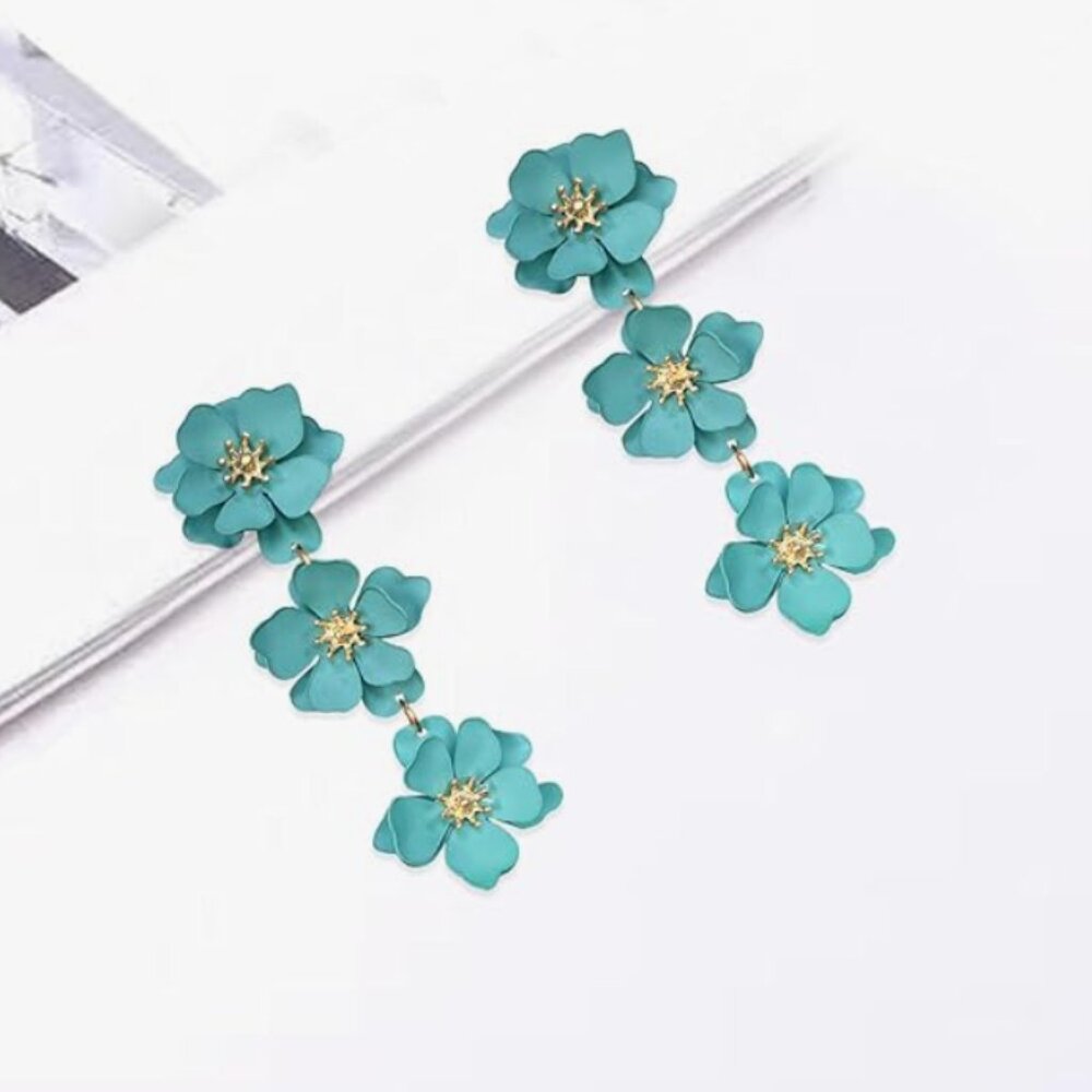 Boho Flower Dangle Earring - Picture 7 of 16